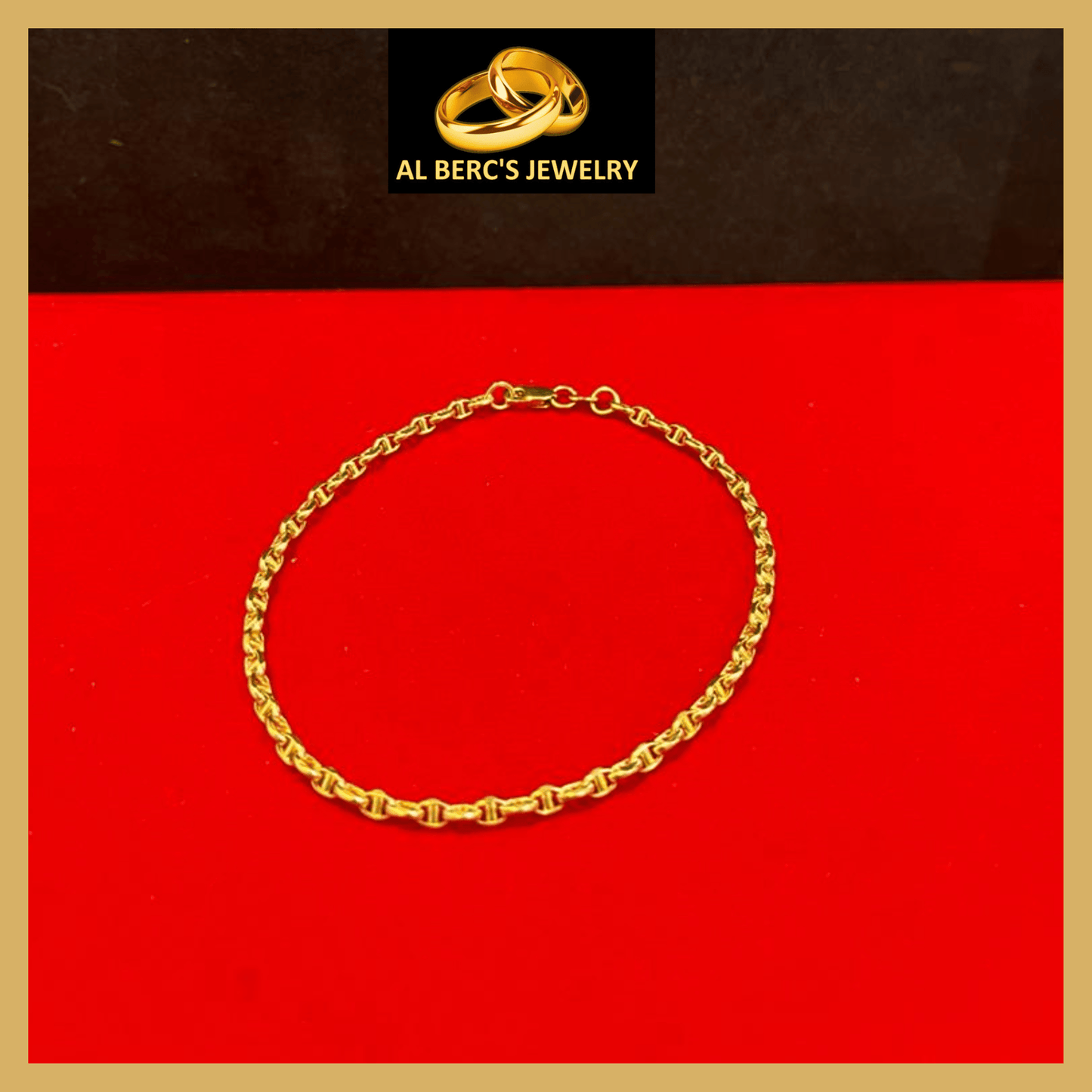showing an 18K Gold Bracelet for Women with chain-like design