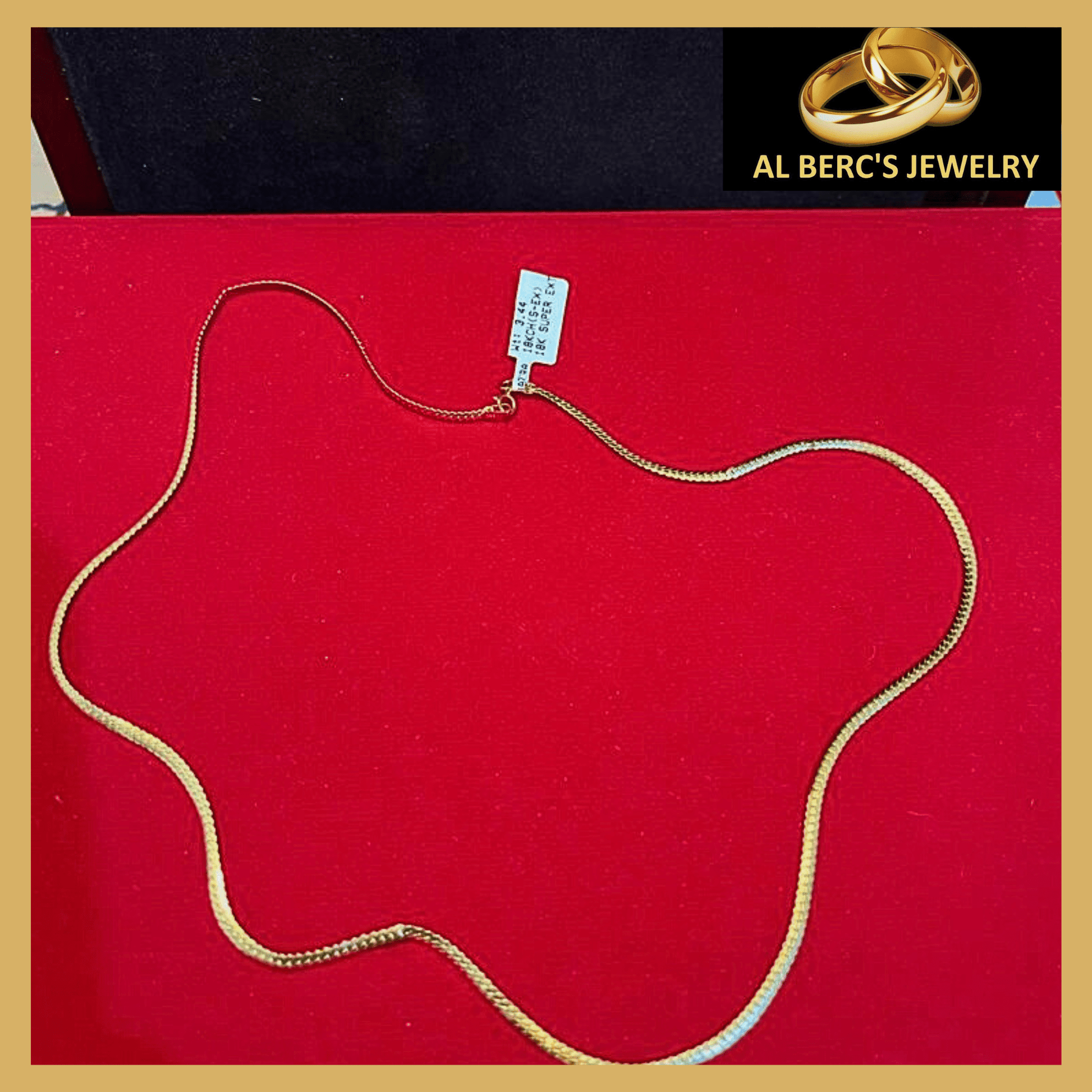 showing an 18K Snake Chain Necklace for Men
