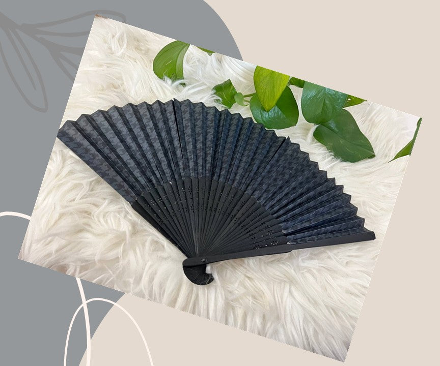 Folding Fan - Wooden  Black