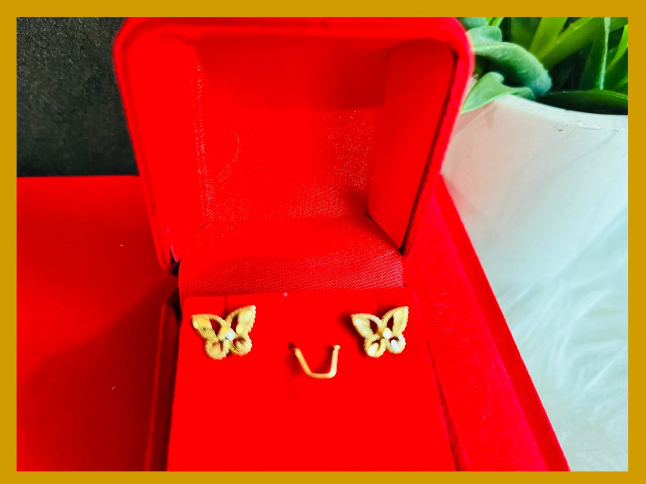 18K Butterfly Stud Jewelry Earring